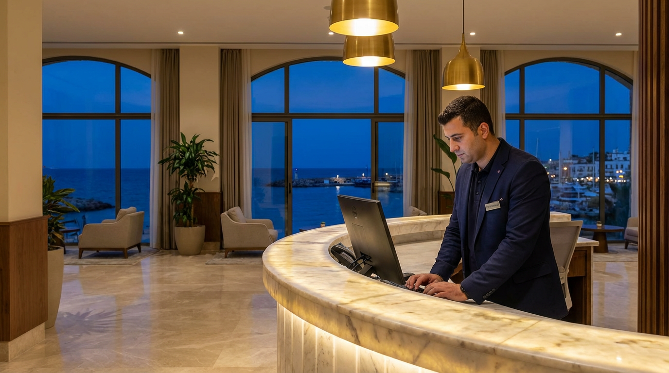 Girne otel resepsiyonunda IT destek hizmeti