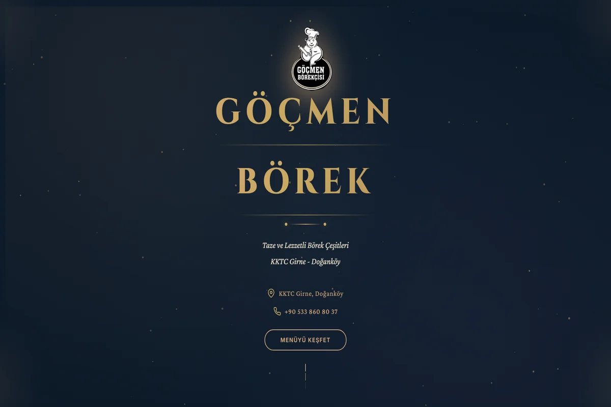 Göçmen Börek QR Menü masaüstü - Börek kahvaltı salonu dijital menü