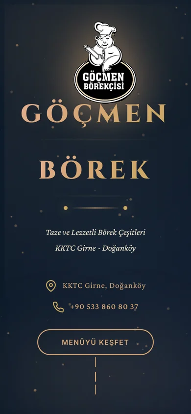 Göçmen Börek QR Menü mobil - Geleneksel börek online menü