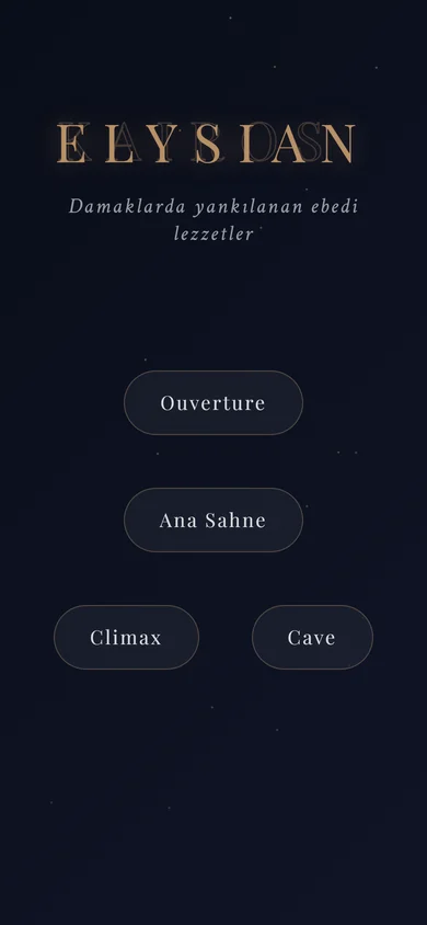 Kairos Bar QR Menü mobil - Modern bar online menü