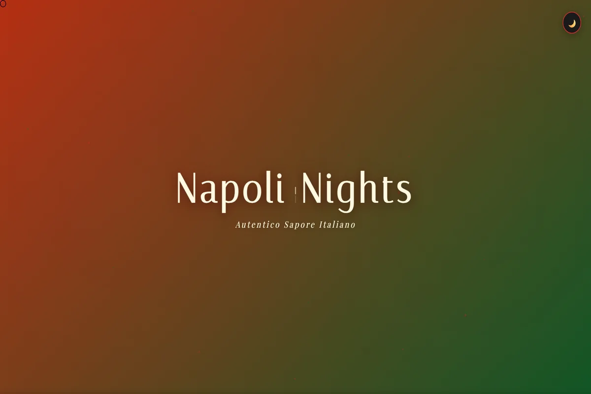 Napoli Nights QR Menü masaüstü - İtalyan restoran pizza pasta dijital menü