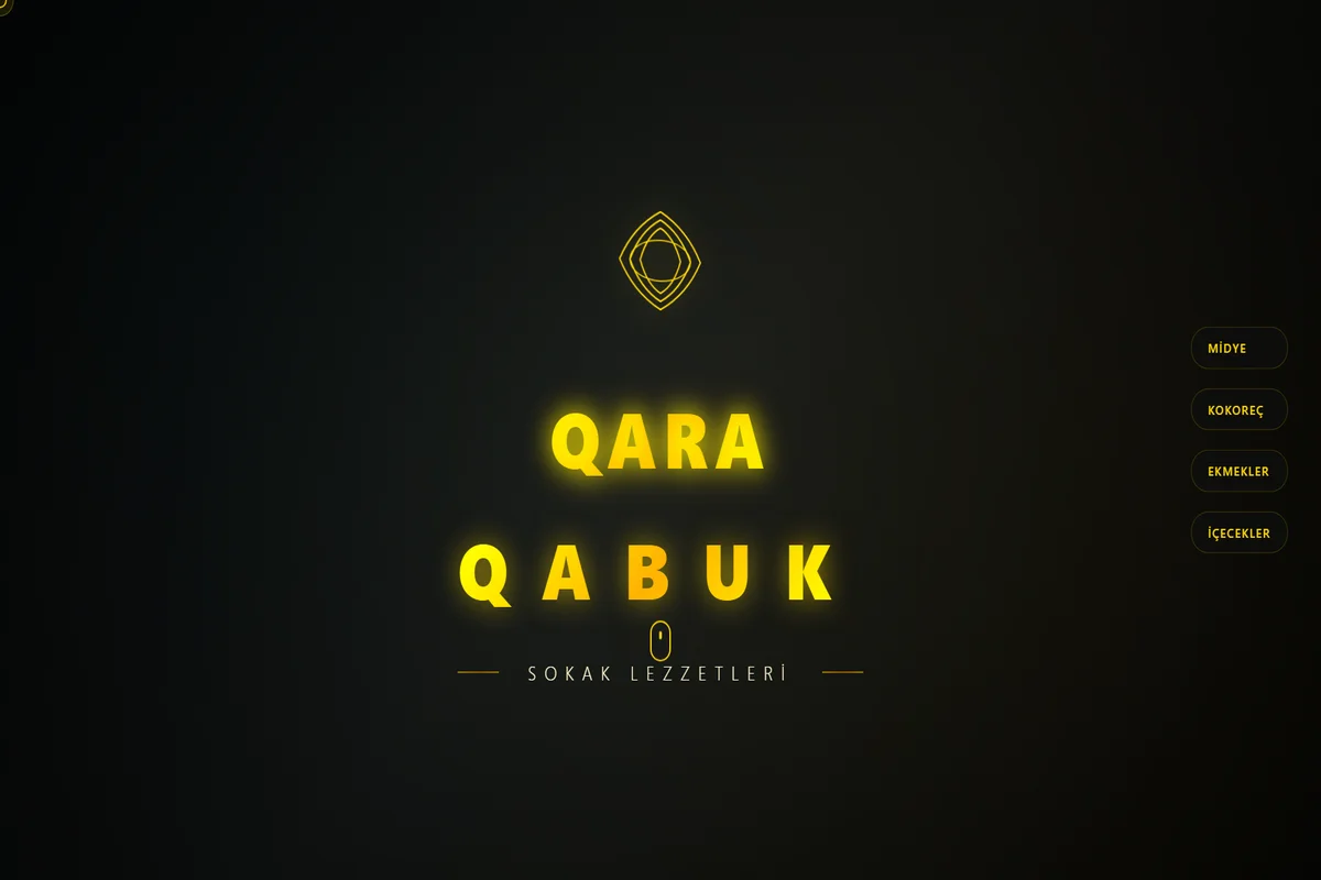 Qara Qabuk V1 QR Menü masaüstü - Lüks gastronomi fine dining dijital menü